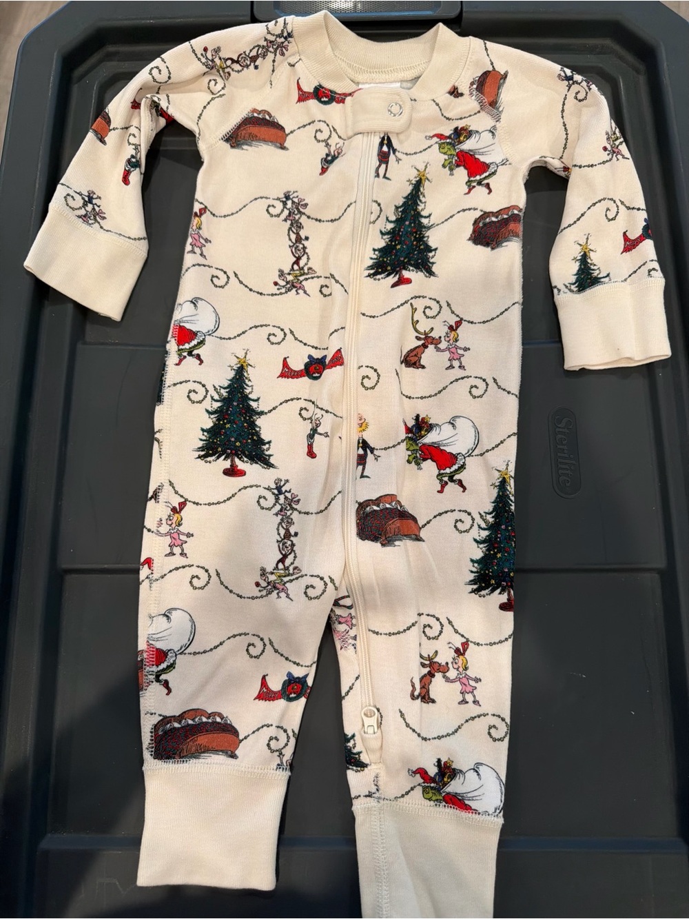 Hanna Andersson Grinch One-Piece Zipper Pajamas